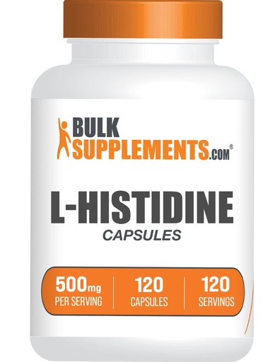 [BRSRMAALBUPGEHTF] BulkSupplements.com L-Histidine Capsules - as L-Histidine Base, Histidine Supplement - Essential Amino Acid & Gluten Free, 1 Capsule per Serving, 120 Capsules (Pack of 1)