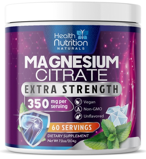 [BRSROBAECQPWE3I2] Magnesium Powder Supplement - Magnesium Citrate Powder Drink Mix Unflavored - Mag Citrate & Aquamin Supplements for Bone, Heart & Muscle Support, Sugar Free, Gluten Free, Vegan - 60 Servings