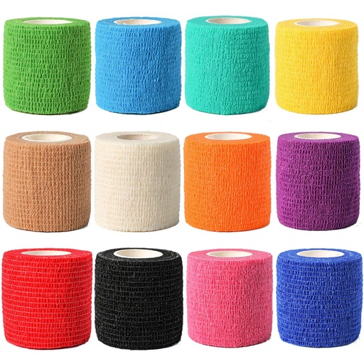 [BRSWYAQKCR7A2FL6] Kuvvfe Elastic Bandages (12-Pack) 2” x 5 Yards | Self Adhesive Bandage Wrap, Kuvvfe Athletic Elastic Cohesive Bandage for Sports Injury,Strain,Knee & Wrist,Ankle Sprains
