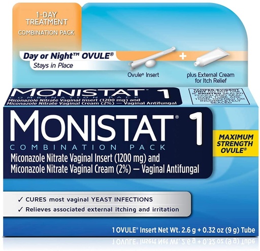 [BRSWKGIKBEFR233E] Monistat 1-Day | Day or Night Combination | Yeast Infection Treatment, Prefilled, 1 Pack