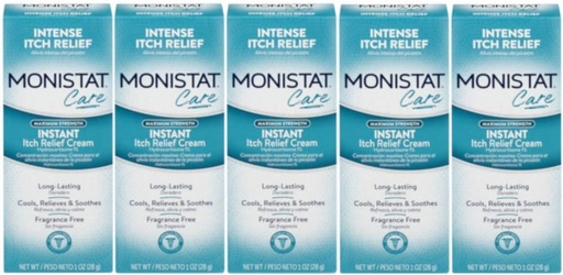 [BRSWIYIFDEMQGHL4] Monistat Care Maximum Strength Instant Itch Relief Cream, 1 Ounce Each (Value Pack of 5)