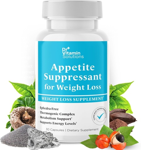 [BRSREYI6PMBQKGTL] Appetite Suppressant for Weight Loss - Diet Pills, Fat Burner for Women & Men w/ Garcinia, Ginger Root, Guarana - Thermogenic Metabolism Booster, Ephedra Free, Energy Support, Made in USA, 30 Capsules