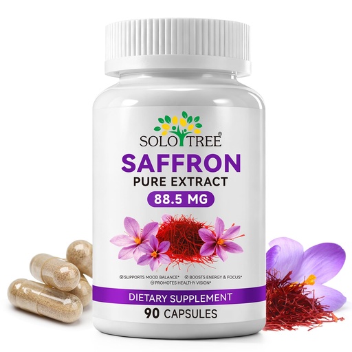 [BRSREHYQPMIGYFDB] Daiasns Saffron Supplements - 100% Organic Saffron Extract 88.5mg per Serving with Crocins, Safranal & Safromotivines - Supports Mood, Energy, Vision & Focus, for Men & Women, 90 Vegan Caps