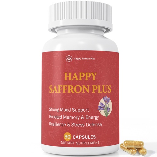 [BRSREHQDDEPBECTZ] 90 Vegan Capsules - with Saffron Flower Extract, Curcumin & Zinc for Mood Balance, Focus, and Eye Health Support & Daily Well-Being | Non-GMO, Gluten Free Supplement