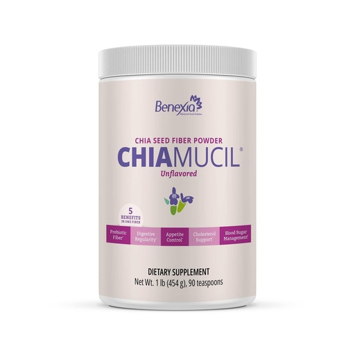 [BRSRGFI5CQBAEFDZ] Chiamucil Prebiotic Chia Fiber Supplement Powder – for Appetite Control & Digestive Health – Chia Fiber & Chicory Root (Inulin) – Gluten & Sugar Free, Vegan, Non-GMO, Unflavored - 45 Servings