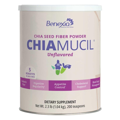 [BRSREAQLC4PBYFI4] Chiamucil Prebiotic Chia Fiber Supplement Powder – For Appetite Control & Digestive Health – Chia Fiber & Chicory Root (Inulin) – Gluten & Sugar Free, Vegan, Non-GMO, Unflavored - 100 servings