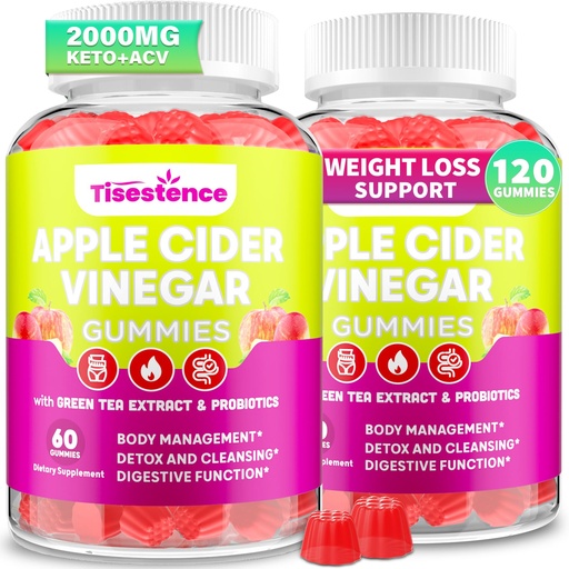 [BRSRAA36CR7GCGY7] Appetite Suppressant Supplement| Akkermansia Function| Apple Cider Vinegar Gummies with Green Tea Extract, Probiotic for Fat Burner, Detox Cleanse, Metabolism, Energy & Digestive Health, 120 Gummies