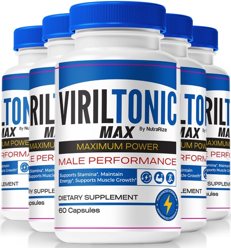 [BRSRAZYCCEHBM3Q2] (5 Pack) VirilTonic Max for Men, Official Viril Tonic Max Male Capsules, Premium Formula for Overall Performance, All Natural Supplement For Health and Wellness, VirilTonic24 Reviews (300 Capsules)