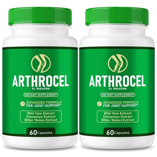 [BRSREEDQAQMWGE3L] (2 Pack) Arthrocel Capsules – Official Joint & Mobility Complex, Premium Natural Blend to Help You Stay Active, Fortify Bones, and Maintain Comfortable Movement, Easy-To-Swallow Pills (120 Capsules)