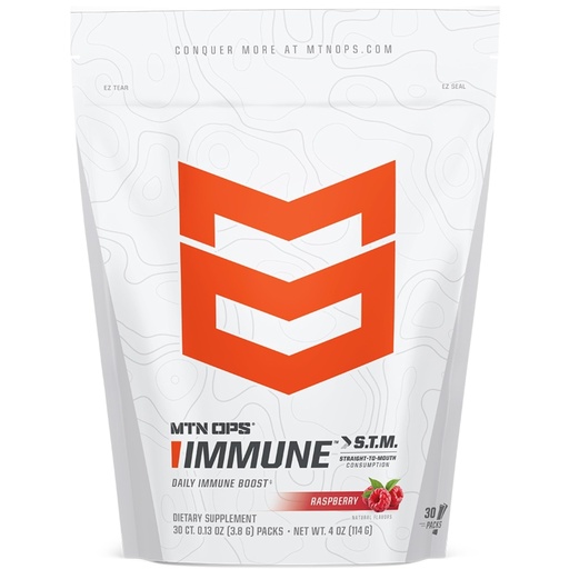 [BRSRAY34C4PW2DLL] MTN OPS Immune STM Powder Drink Mix, Vitamin C, Vitamin D, Zinc & Antioxidants for Daily Immune Support, Hydration & Wellness, 30 Servings, Raspberry