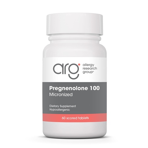 [BRSWIZT3DMGA2FY5] Allergy Research Group ARG Pregnenolone 100 mg - Micronized Hormone Precursor Support - Highly Bioavailable - Hypoallergenic - 60 Servings - 60 Scored Tablets