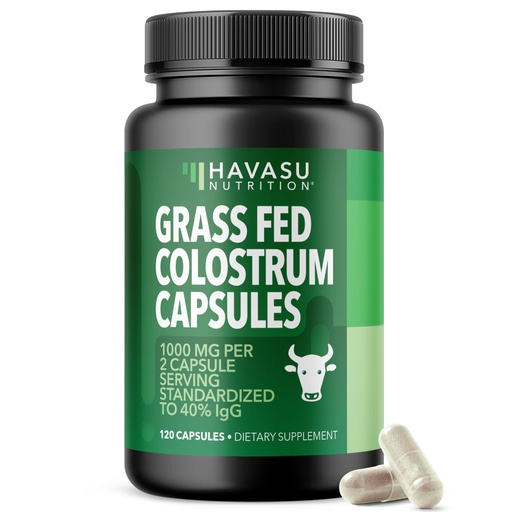 [BRSREZLYBV5QGCD6] Grass Fed Colostrum Supplement for Immune and Gut Health - 1000mg Bovine Colostrum per Serving with 40% IgG - 120 Count - Non-GMO, Gluten-Free Colostrum Capsules for Adults - 60 Day Supply