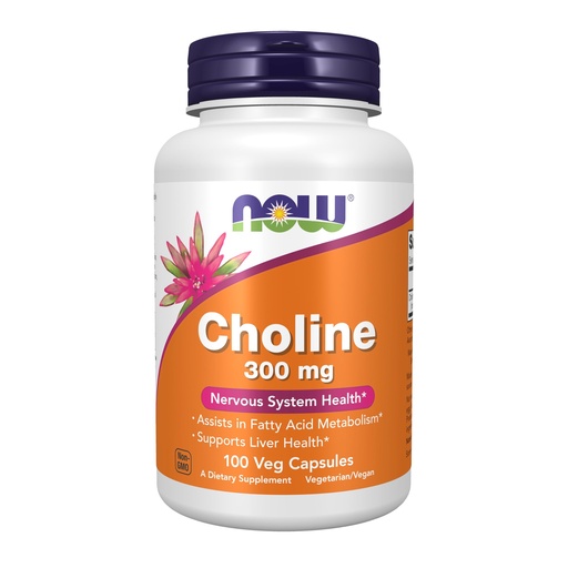 [BRSRABL3OV5GEHL2] Now Supplements Choline 300 mg, 100 Veg Capsules - Supports Nervous System and Liver Health*, Vegan