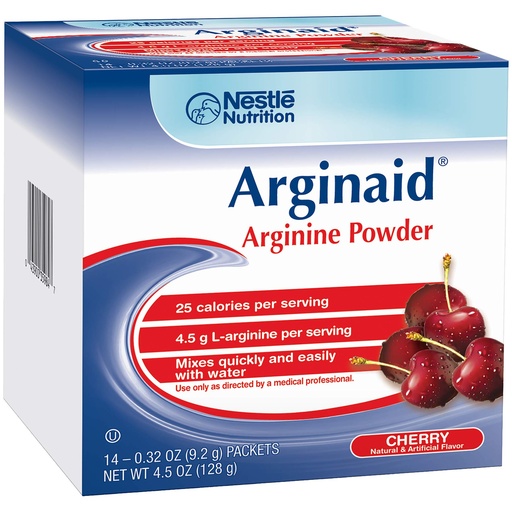 [BRSWIEIPOZYRSELK] Arginaid Arginine Powder Drink Mix, Cherry - Nutritional Needs for Wound Care - 0.32 OZ Packets (14 CT/Pack) (Pack of 4)