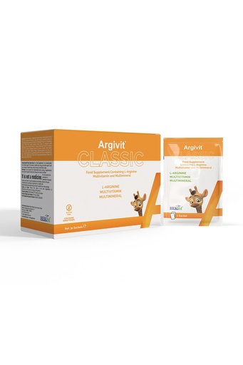 [BRSRGFTQOECAK3A2] Argivit Classic Sachet, L-Arginine with 18 Vitamins and Minerals, Multivitamin Immune and Energy Support, 30 Sachets