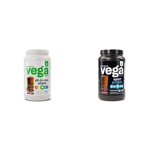 [BRSROBQFCR4B6ELB] Vega Organic All-in-One Vegan Protein Powder, Chocolate - Superfood Ingredients, Vitamins & Premium Sport Protein Chocolate Protein Powder, Vegan, Non GMO, Gluten Free Plant Based Protein Powder Drink