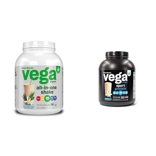 [BRSROBQEAQJRYE3P] Vega Organic All-in-One Vegan Protein Powder, Chocolate - Superfood Ingredients, Vitamins & Premium Sport Protein Vanilla Protein Powder, Vegan, Non GMO, Gluten Free Plant Based Protein Powder