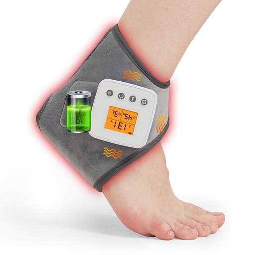 [BRSREBA2CQOWECYZ] Rechargeable Cordless Ankle Massager with Heat, Heated Foot Massager for Plantar Fasciitis & Achilles Tendinitis Pain Relief, 3 Vibration & Heat Modes, Auto Shut-Off