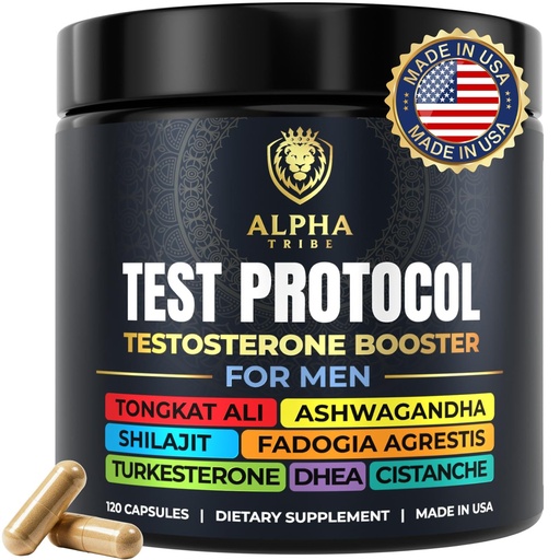 [BRSROBQ7BV4AGH3U] Alpha Tribe Test Protocol - Elite Natural Testosterone for Men | Testosterone Supplement for Men with Ashwagandha & Tongkat Ali (120 Count Pack of 1)