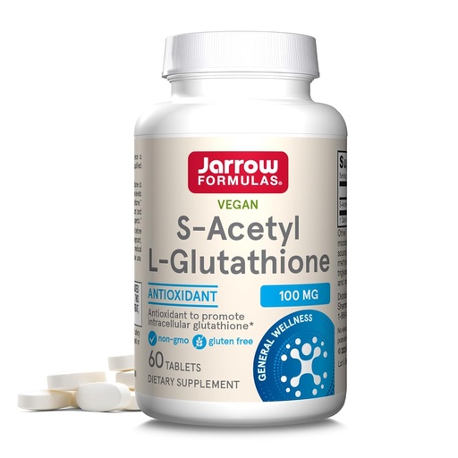 [BRSWIHIODMBRWFY3] Jarrow Formulas S-Acetyl L-Glutathione Tablets - 100 mg - 60 Count - Dietary Supplement - Stable Form of L-Glutathione - for Antioxidant Support and Detoxification - Non-GMO - Gluten Free