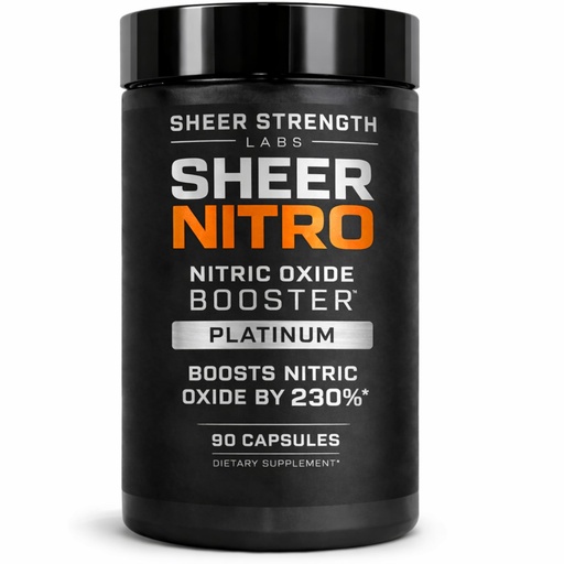 [BRSRMAAYCUCQMALG] Sheer Strength Labs Nitric Oxide Supplement for Men - Clinically Tested for Pumps & Blood Flow - 270% More Nitric Oxide - Nitrosigine Supplement, S7 & Beetroot - Made in USA - 90 Capsules