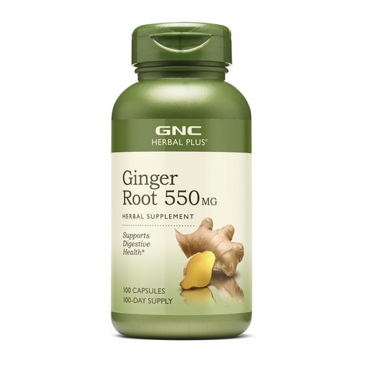[BRSWKHAKCUAQM3IZ] GNC Herbal Plus Ginger Root 550mg Supplement, Supports Digestive Health, 100 Servings