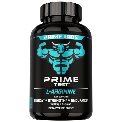 [BRSROAATA57AKCLH] Prime Labs L Arginine 1500mg - Nitric Oxide Supplement - Blood Flow, Energy, Strength, Endurance - 60 Count