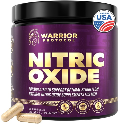 [BRSRAAA7O4FQGFD3] WARRIOR PROTOCOL Nitric Oxide Supplements for Men - Nitric Oxide Booster for Blood Flow, Stamina Booster, Alpha Energy and Endurance - 90 Capsules