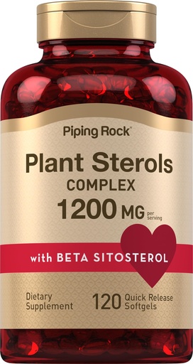 [BRSWIFDQAYOACF3I] Piping Rock Plant Sterols Supplement | 1200 mg | 120 Softgels | with Beta Sitosterol | Phytosterol Complex | Non-GMO, Gluten Free