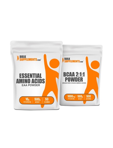 [BRSRAZQLOZ7B4DLB] BulkSupplements EAA Powder 500g + BCAA 2:1:1 500g Bundle