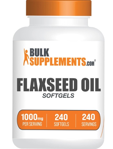 [BRSROFQNDIFBAET7] BulkSupplements.com Flaxseed Oil Softgels - Flaxseed Supplement, Flaxseed Oil 1000mg Softgels - Herbal Supplement, Gluten Free, 1 Softgel per Serving, 240 Count (Pack of 1)