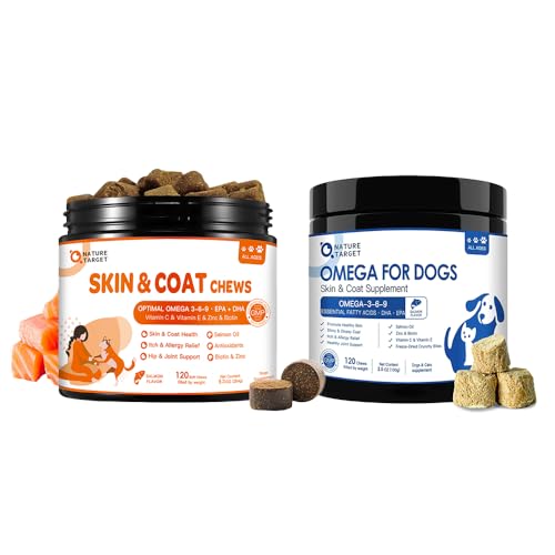 [BRSREGAPBEJQAYLG] Omega 3 Fish Oil for Dogs, Salmon Oil Skin and Coat Supplement for Dogs Itchy Skin Relief with EPA & DHA Fatty Acids