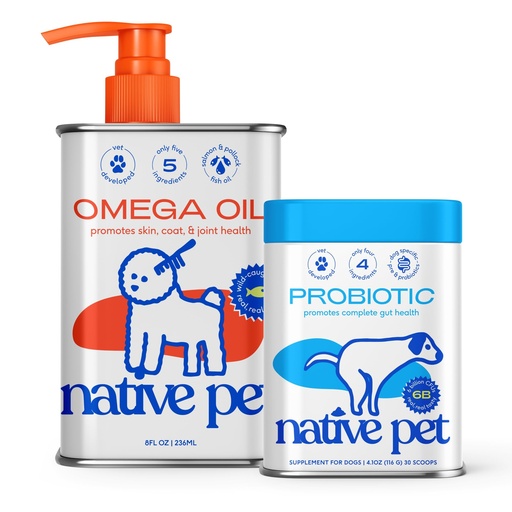 [BRSROZL6PJ5WKYDL] Native Pet Omega Oil for Dogs (8 oz.) & Probiotic for Dogs (4.1 oz.)