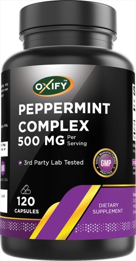 [BRSRGYD6AUCGKHL7] Oxify Peppermint Complex 500 mg | 120 Capsules | Gluten-Free, Non-GMO | Supplement Made in USA