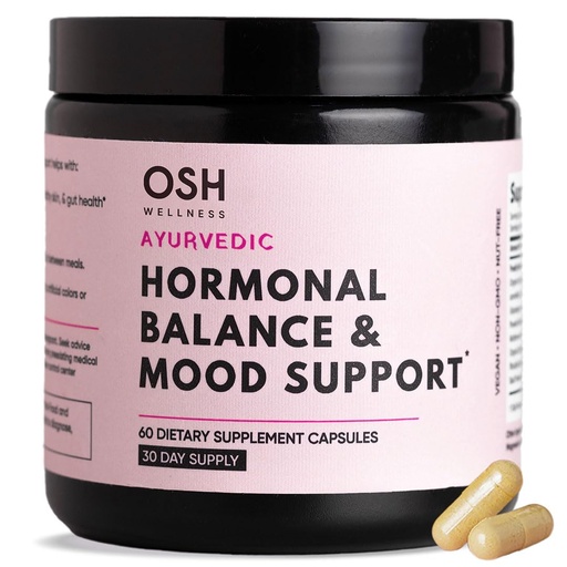 [BRSROYYEPN7Q2C3Z] Ayurvedic Hormone Balance for Women | Cortisol Reducer | Mood, Energy, Stress, & Sleep Support | Estrogen | Perimenopause | Ashwagandha, Rhodiola, & Shatavari | Made in USA | 60 Ct. - OSH Wellness