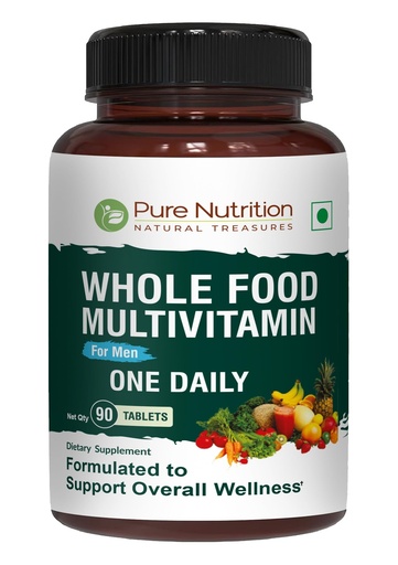 [BRSRO2YBCAHQKYLB] Pure Nutrition Whole Food Multivitamins for Men | 90 Tabs | One-A-Day | 100% RDA | 24 Natural Vitamins and Minerals | All Natural Plant Based Men's Multivitamin | 3 Months Supply