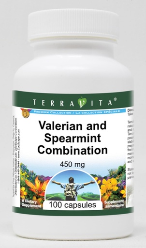 [BRSWI2QRPMAROEI5] Valerian and Spearmint Combination - 450 mg (100 Capsules, ZIN: 513462)