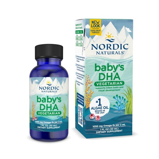 [BRSWIEIDA57BW2LG] Nordic Naturals Baby’s DHA Vegetarian, Unflavored - 1050 mg Plant-Based Omega-3-1 oz - Supports Brain & Vision Development in Babies - Non-GMO, Vegan - 15 Servings