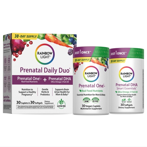 [BRSWIYYBAAGQAGTK] Rainbow Light Prenatal DHA Vitamins for Women | 30 Caplets & 30 Softgels | Omega-3 Fish Oil (DHA & EPA) | Support for Mom & Baby