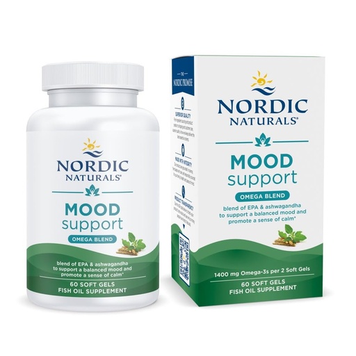 [BRSRAGIOAUDRSE36] Nordic Naturals Mood Support Omega Blend - Unflavored - 60 Soft Gels - 1400 mg Omega-3 Supplement with EPA & DHA - Promotes Balanced Mood and Serenity - Non-GMO - 30 Servings
