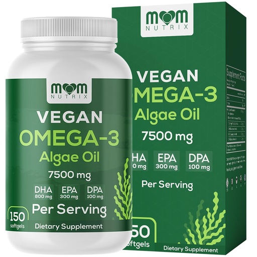 [BRSRAAIOBAAQK2DX] Fish Oil Alternative - Vegan Omega 3 Supplement Algae Oil DHA, EPA, DPA - Plant Based Omega 3 Fatty - Organic & Non-GMO - 150 Softgels