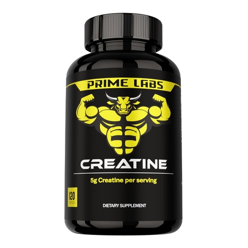 [BRSROAL2OAAWYAD2] Prime Labs Creatine Monohydrate Capsules - 5g (5000mg) - Muscle Growth, Recovery, Brain Function - for Men & Women - 120 Count