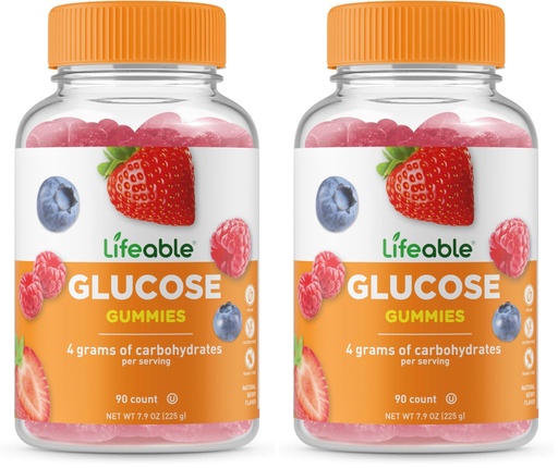 [BRSREAAFAF5AGDY7] Lifeable Glucose Gummies - Great Tasting Natural Flavor Gummy - Gluten Free GMO-Free Chewable - for Adults and Kids - 90 Gummies (Pack of 2)