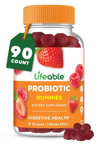 [BRSWYEA6OYNQE3T6] Lifeable Probiotics Gummies | 2 Billion CFU | Great Tasting Probiotic Gummies for Women | Probiotic Gummy for Gut Health and Immune Support | Probiotics for Women and Men | 90 Gummies