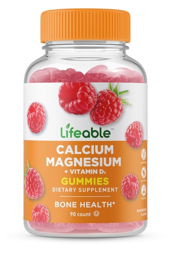 [BRSWYAILOQFW23I6] Lifeable Calcium Magnesium and Vitamin D Gummies | Great Tasting Calcium Magnesium Supplement | for Bone Health | Calcium Gummies for Adults | 90 Gummies