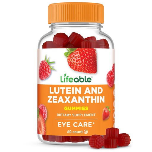 [BRSREGI6BUNQEEYZ] Lifeable Lutein and Zeaxanthin Gummies | Great Tasting Lutein and Zeaxanthin Supplements for Eyes | Vegan and Non GMO Eye Health Gummies | 60 Count
