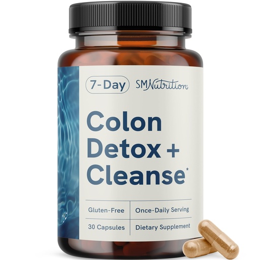 [BRSRABD4B4CAEHIU] 7 Day Colon Cleanse & Detox | Supports Bloating Relief & Occasional Constipation | Fast Acting 7 Day Detox Cleanse for Women and Men with Probiotics for Gut Health & Regularity | Gluten-Free | 30Ct.