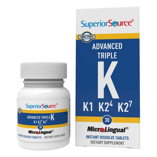 [BRSWIZD7ON7BUCDO] Superior Source Advanced Triple K - Bone Health & Strength Support Supplement - Immunity Support Formula with Vitamins K1 & K2 - Vitamin Aids Calcium Absorption - 30 Instant Dissolve Tablets