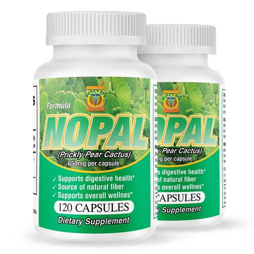 [BRSWKHQQBV5QEALF] Nopal Capsules – Set of 2 Bottles, 240 Capsules | Pure & Authentic | Digestive, Cholesterol and Metabolic Support (Cápsulas de Nopal) Prickly Pear. High Potency 650mg per capsule.