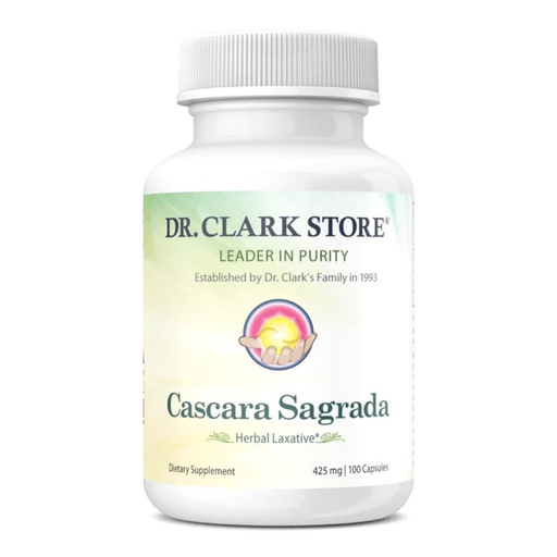 [BRSWI2QBO57QKCY7] Dr. Clark Cascara Sagrada Herbal Laxative, 425mg, 100 Gelatin Capsules